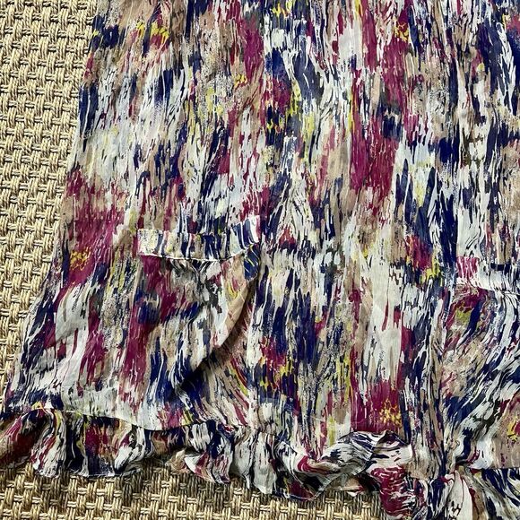 Ella Moss Sheer Racerback Tunic Top Dress Hi-Lo Ruffle Hem 100% Silk Sz S - Picture 5 of 8